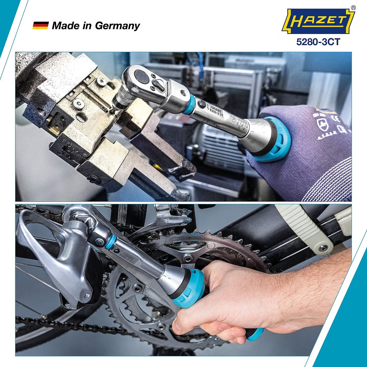Hazet 5280-3CTCAL 9 x 12 mm Torque wrench with DAkkS calibration certificate ∙ 2.5 – 25 Nm ∙ ±3%