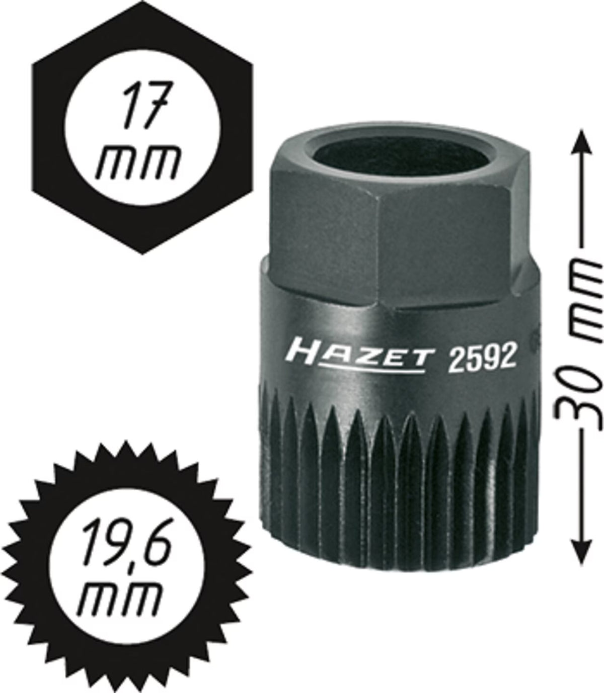 Hazet 2592 V-(ribbed) belt pulley adapter