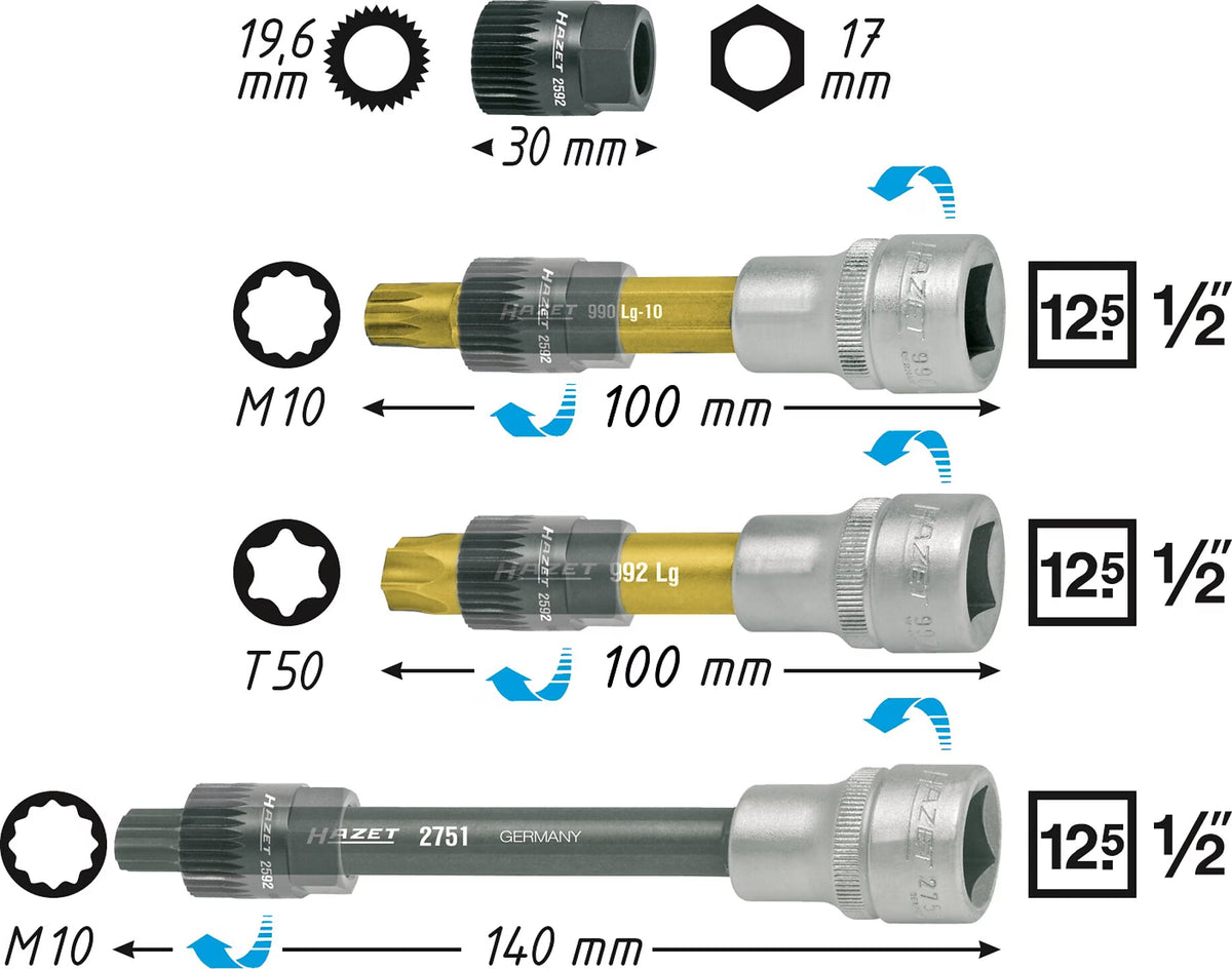 Hazet 4641/4 V-(ribbed) belt pulley tool