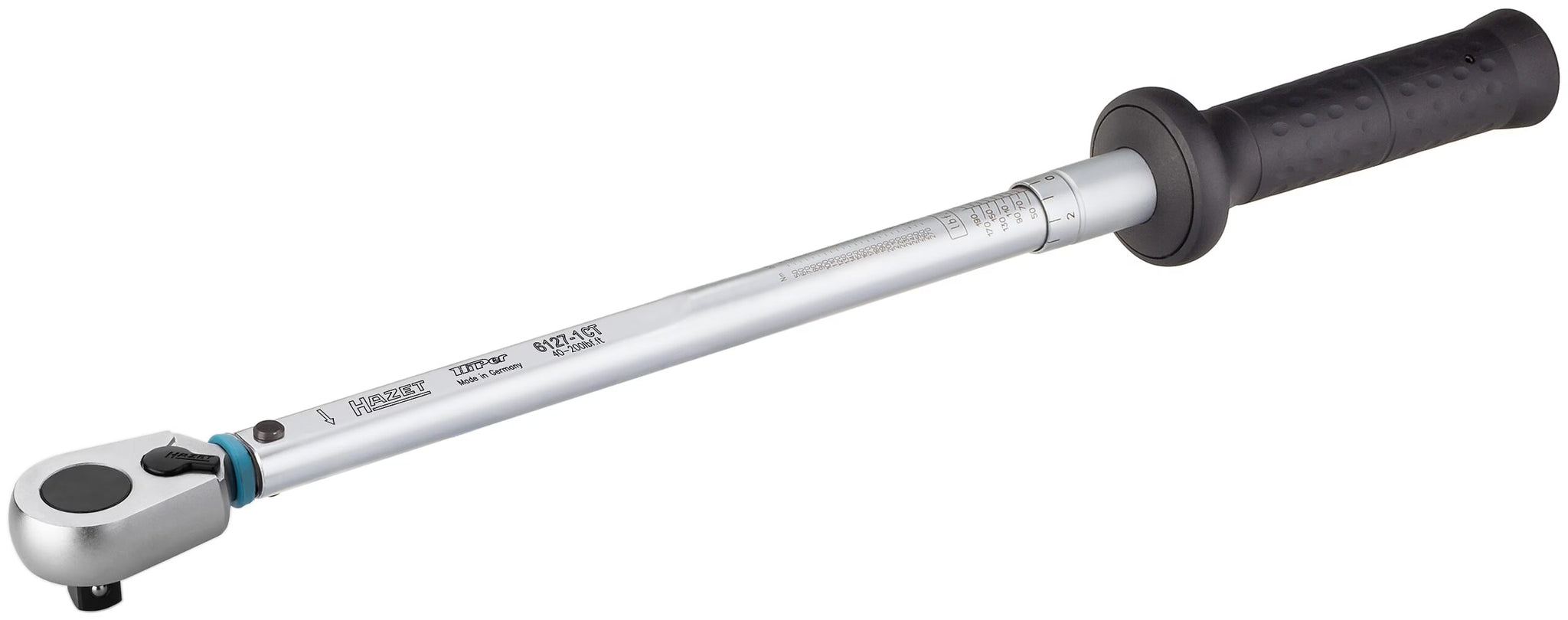 Hazet 6127-1CT 1⁄2″ Torque wrench ∙ US-STANDARD ∙ 54.2 – 271.2 Nm ∙ 40 – 200 lbf.ft ∙ ±3% ∙ With HiPer reversible ratchet