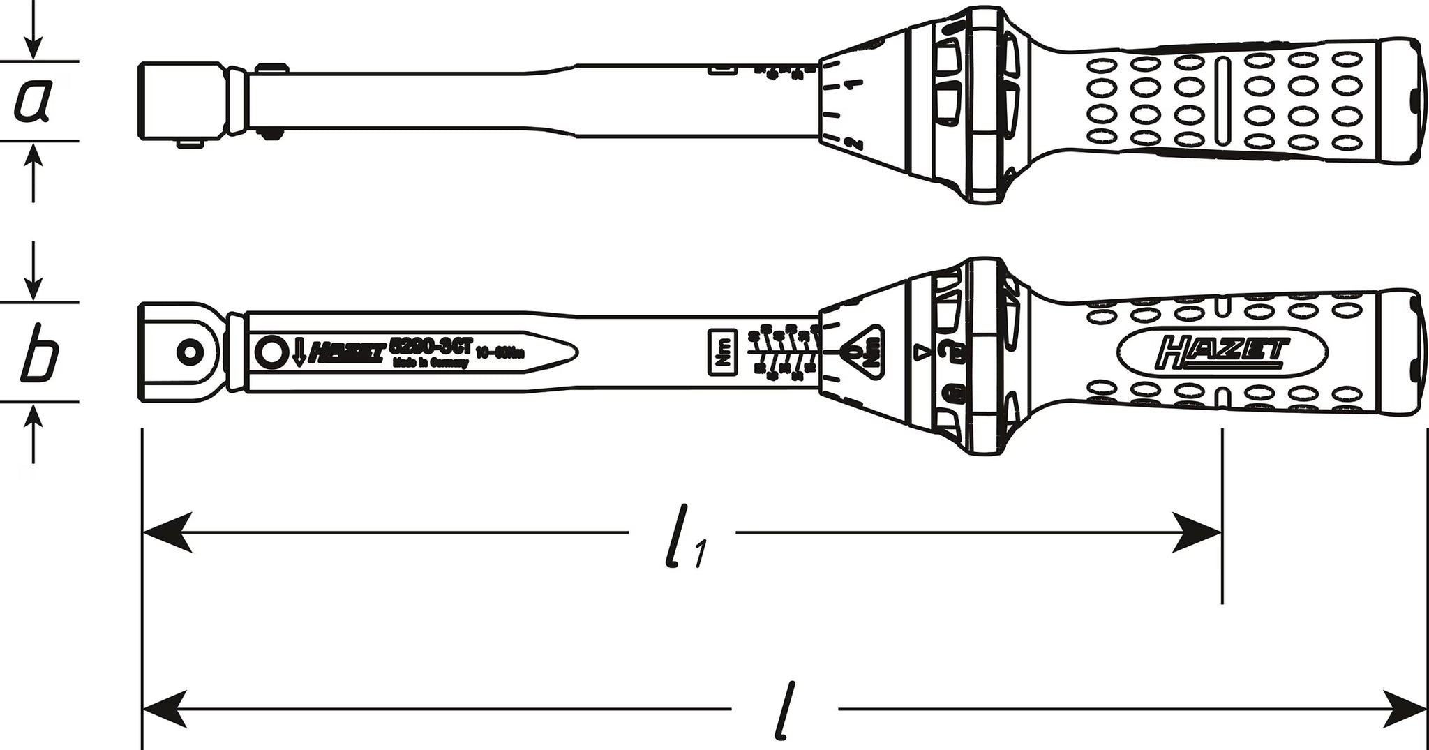 Hazet 5280-3CTCAL 9 x 12 mm Torque wrench with DAkkS calibration certificate ∙ 2.5 – 25 Nm ∙ ±3%