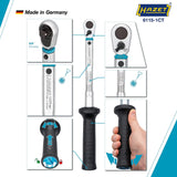 Hazet 6115-1CT 3⁄8″ Torque wrench ∙ US-STANDARD ∙ 27.1 – 135.6 Nm ∙ 20 – 100 lbf.ft ∙ ±3% ∙ With HiPer reversible ratchet