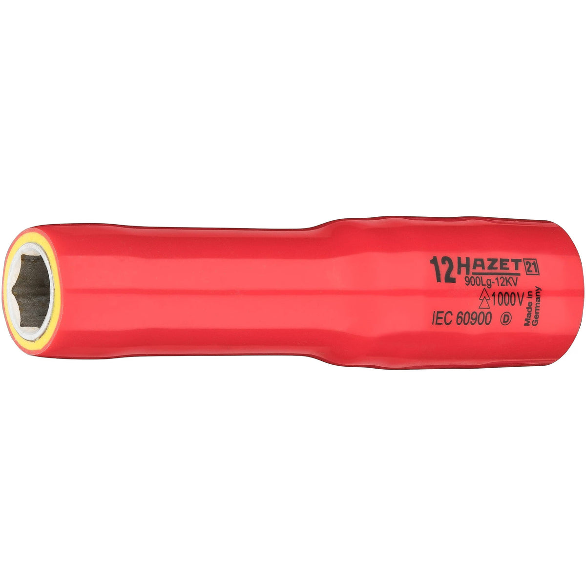 Hazet 900LG-12KV 1⁄2″ Socket ∙ long ∙ with protective insulation ∙ Outer 6-point traction profile ∙ 12 mm