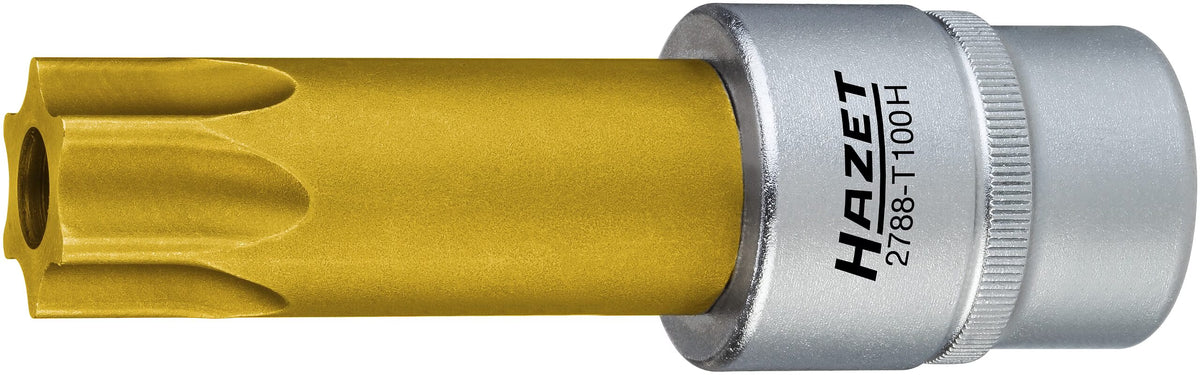 Hazet 2788-T100H  1⁄2″ Camshaft adjuster screwdriver bit ∙ with borehole ∙ Tamper-resistant TORX® profile ∙ T100H