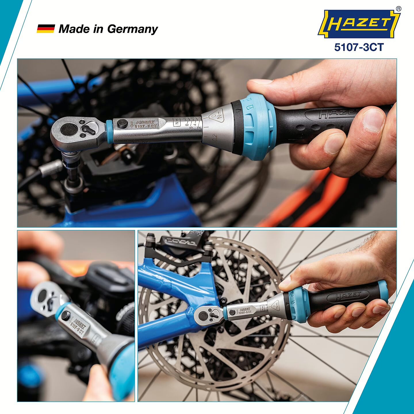 Hazet 5107-3CTCAL 1⁄4″ Torque wrench with DAkkS calibration certificate ∙ 1 – 9 Nm ∙ ±4%
