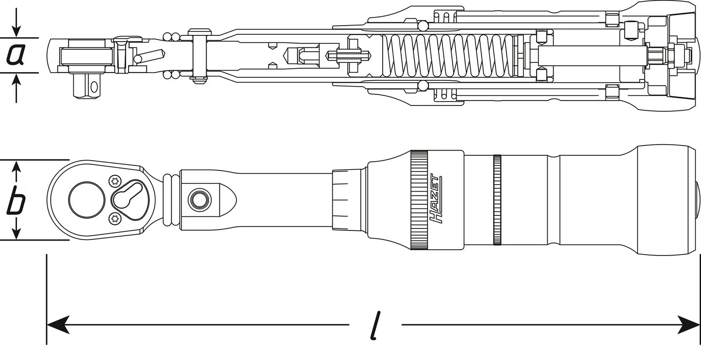 Hazet 6108-1CT  1⁄4″ Torque wrench ∙ 2 – 10 Nm ∙ ±2% ∙ With HiPer reversible ratchet