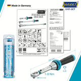 Hazet 5107-3CTCAL 1⁄4″ Torque wrench with DAkkS calibration certificate ∙ 1 – 9 Nm ∙ ±4%
