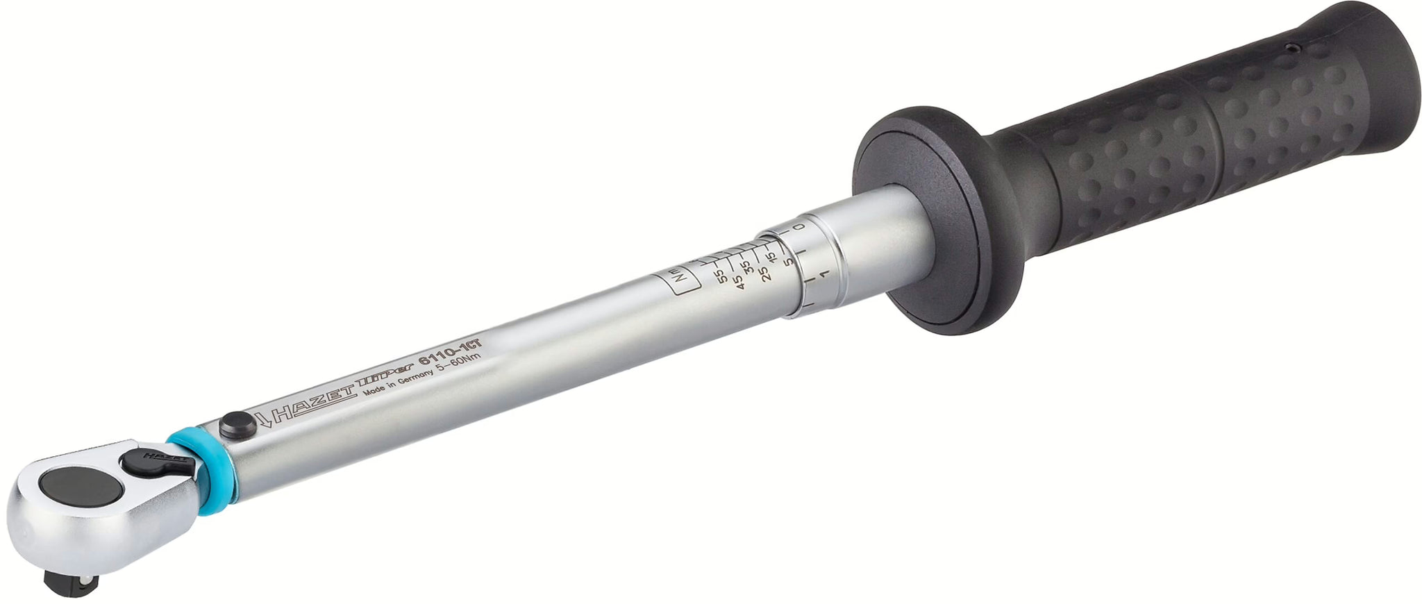 Hazet 6110-1CTCAL  3⁄8″ Torque wrench with DAkkS calibration certificate ∙ 5 – 60 Nm ∙ ±2% ∙ With HiPer reversible ratchet