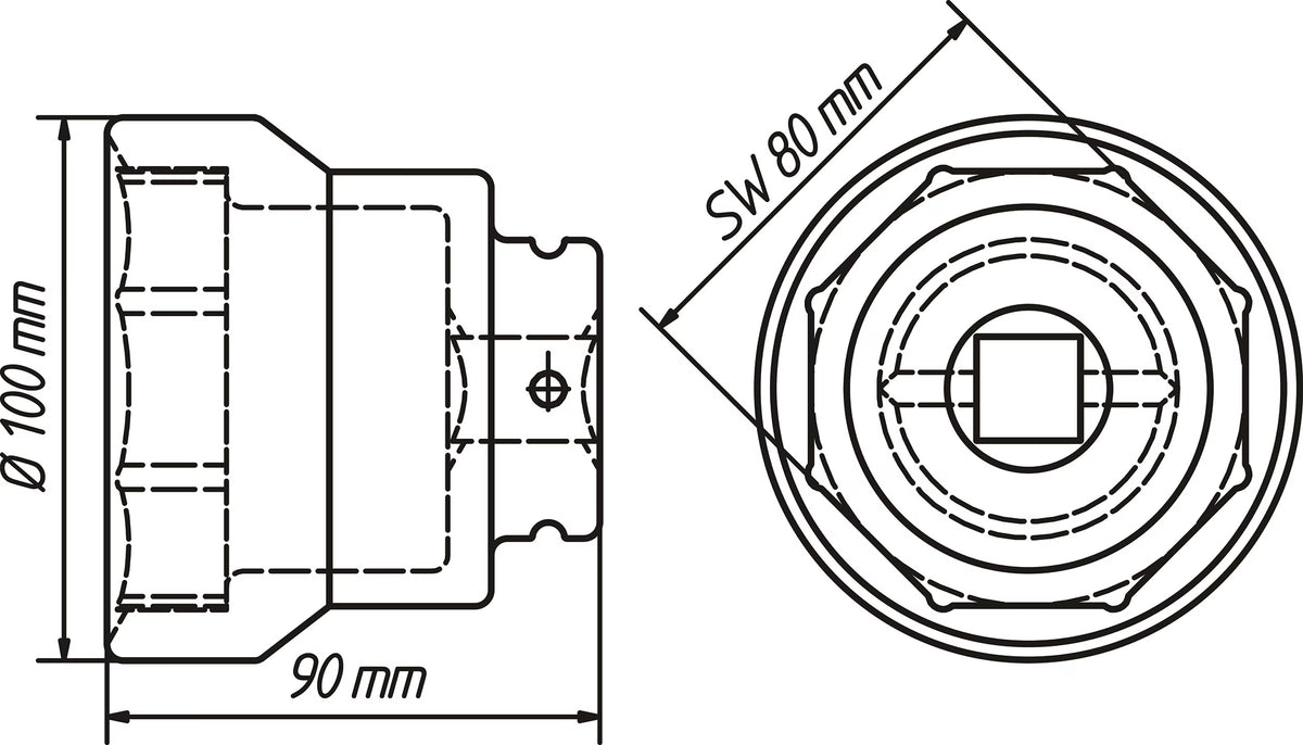 Hazet 4937-80 Commercial vehicle axle nut socket