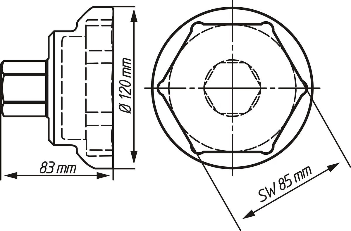 Hazet 4937-85 Commercial vehicle axle nut socket