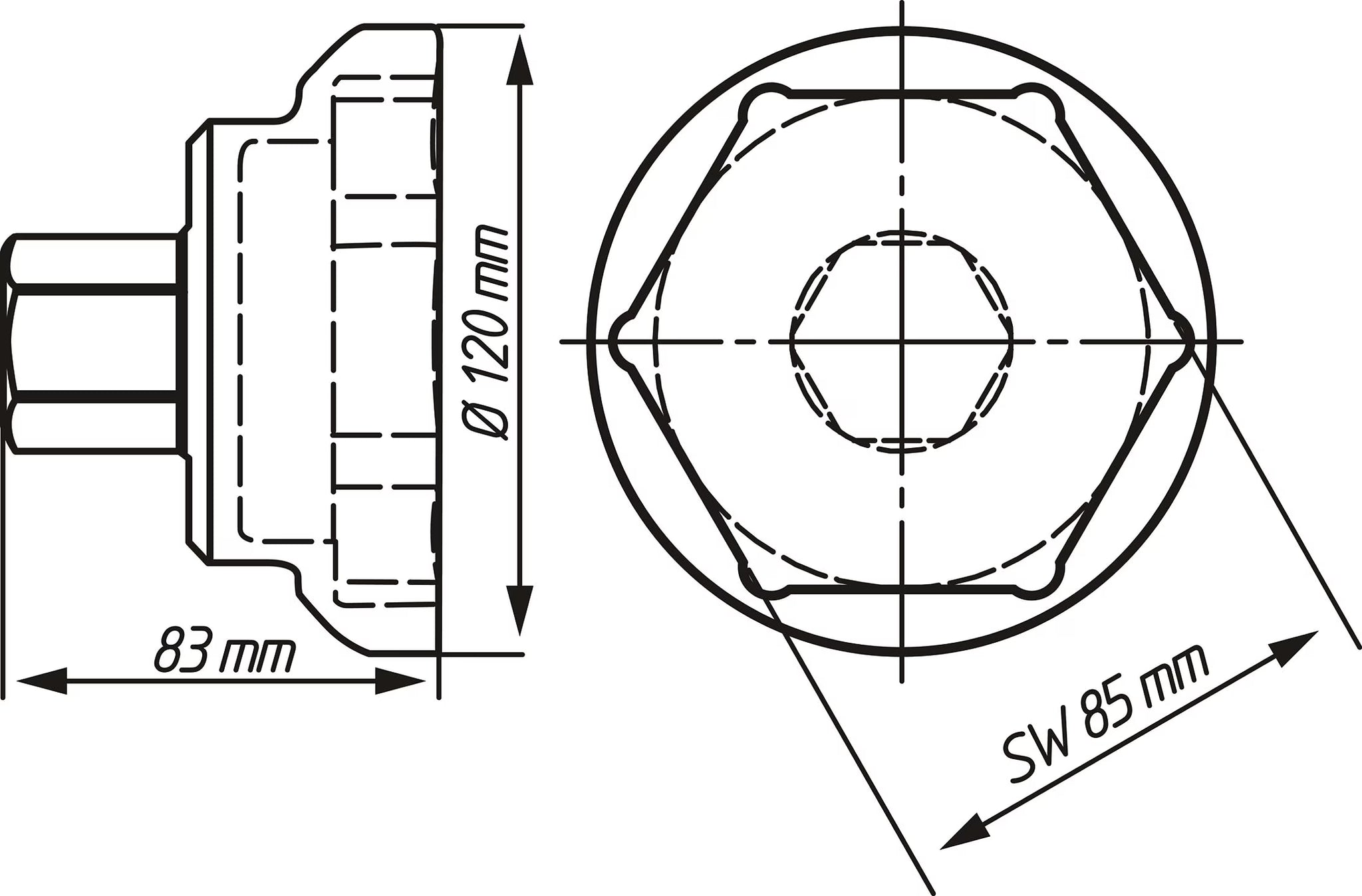 Hazet 4937-85 Commercial vehicle axle nut socket