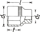 Hazet 1000Z-27 3⁄4″ Socket ∙ 12-point outer profile ∙ 27 mm