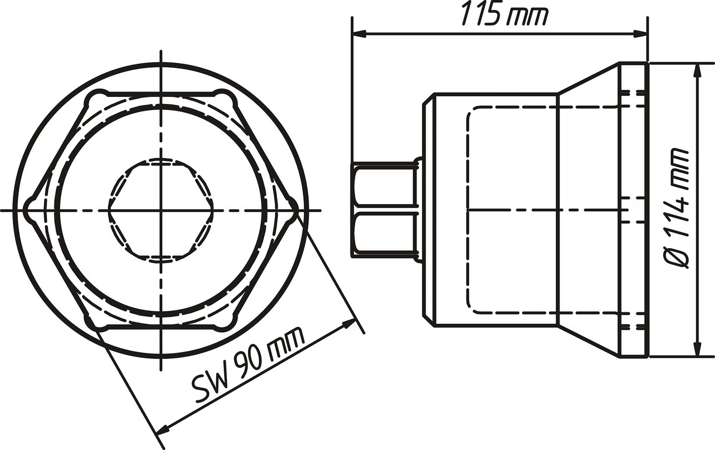 Hazet 4937-90 Commercial vehicle axle nut socket