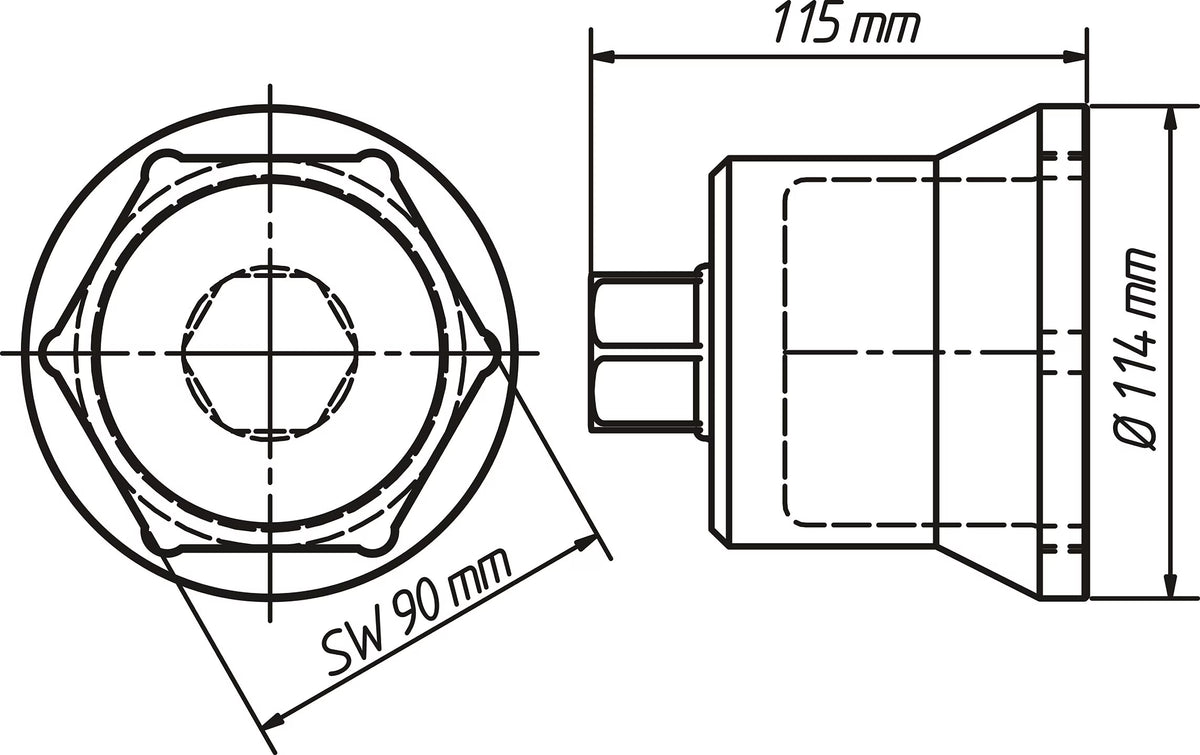 Hazet 4937-90 Commercial vehicle axle nut socket
