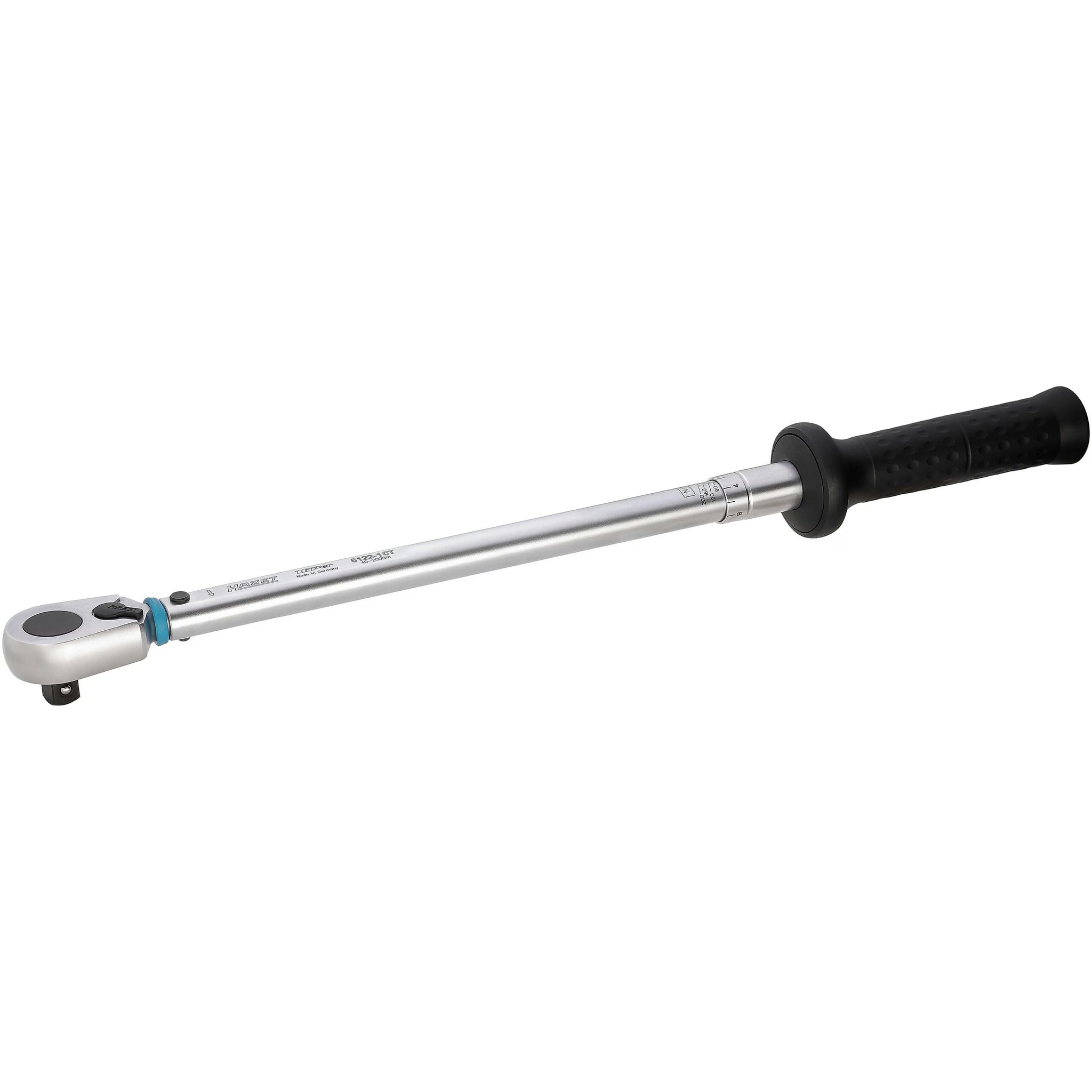 Hazet 6122-1CTCAL 1⁄2″ Torque wrench with DAkkS calibration certificate ∙ 40 – 200 Nm ∙ ±2% ∙ With HiPer reversible ratchet