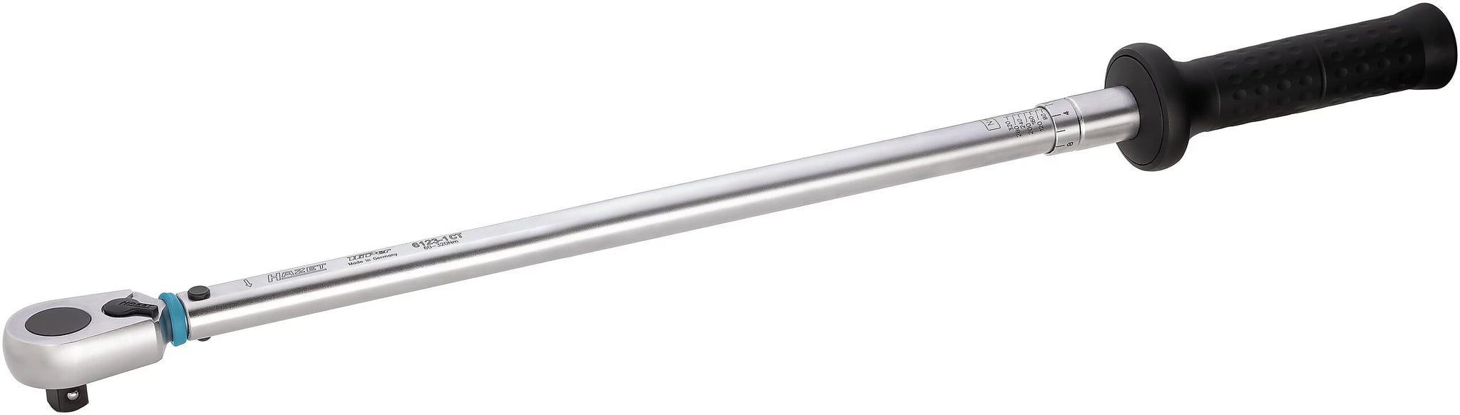 Hazet 6123-1CTCAL 1⁄2″ Torque wrench with DAkkS calibration certificate ∙ 60 – 320 Nm ∙ ±2% ∙ With HiPer reversible ratchet