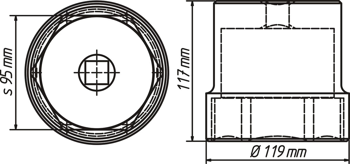 Hazet 4937-95 Commercial vehicle oil cap/axle nut socket