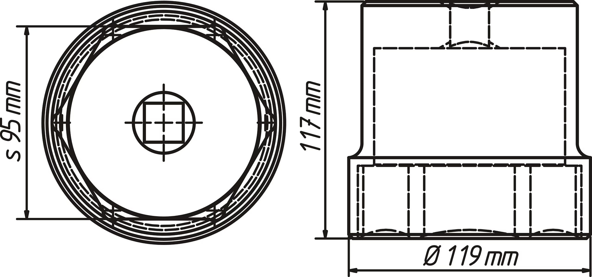 Hazet 4937-95 Commercial vehicle oil cap/axle nut socket