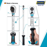 Hazet 6123-1CTCAL 1⁄2″ Torque wrench with DAkkS calibration certificate ∙ 60 – 320 Nm ∙ ±2% ∙ With HiPer reversible ratchet