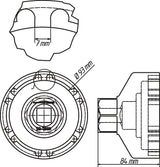 Hazet 4937-92 Commercial vehicle pin wrench for front axle MAN