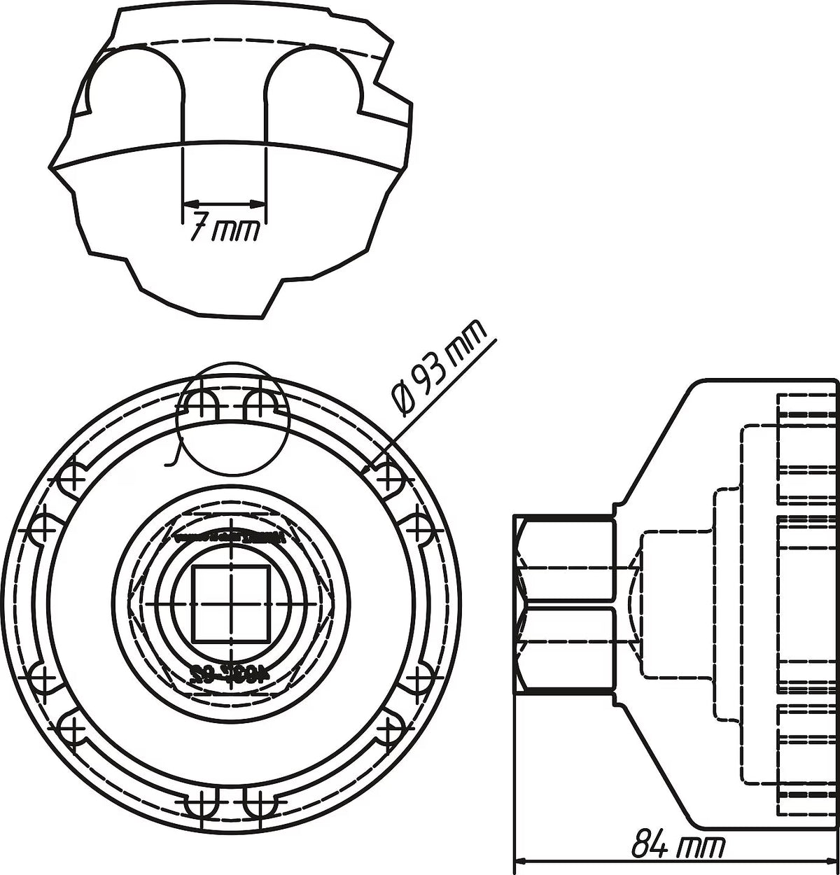 Hazet 4937-92 Commercial vehicle pin wrench for front axle MAN