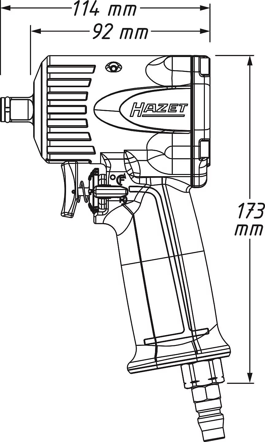 Hazet 9011M  3⁄8″ Impact wrench ∙ extra short ∙ 461 Nm
