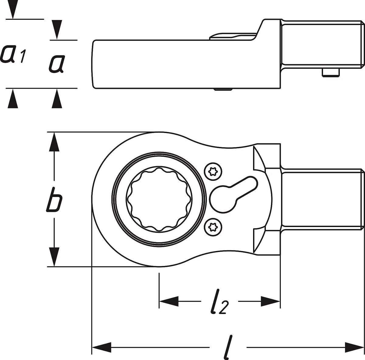 Hazet 6606D-17 Ratcheting insert box-end wrench