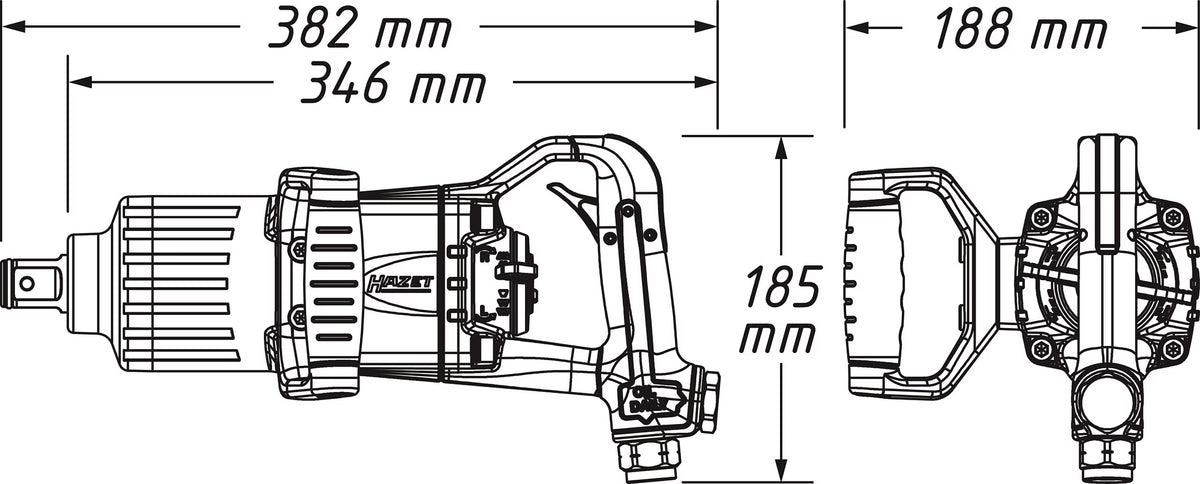 Hazet 9014PS-1  1″ Impact wrench ∙ 3400 Nm