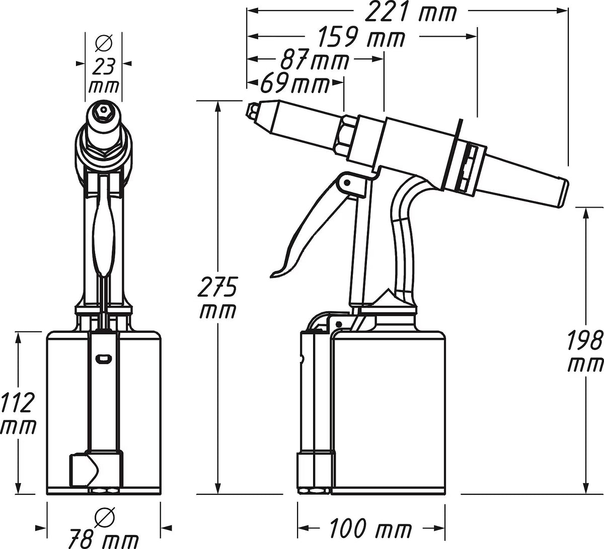 Hazet 9037SPC Blind rivet gun