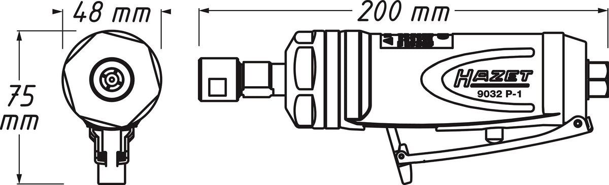 Hazet 9032P-1 Die grinder ∙ straight design