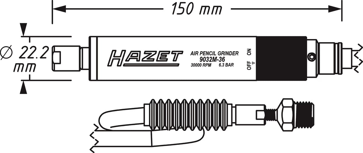 Hazet 9032M-36 Mini die grinder