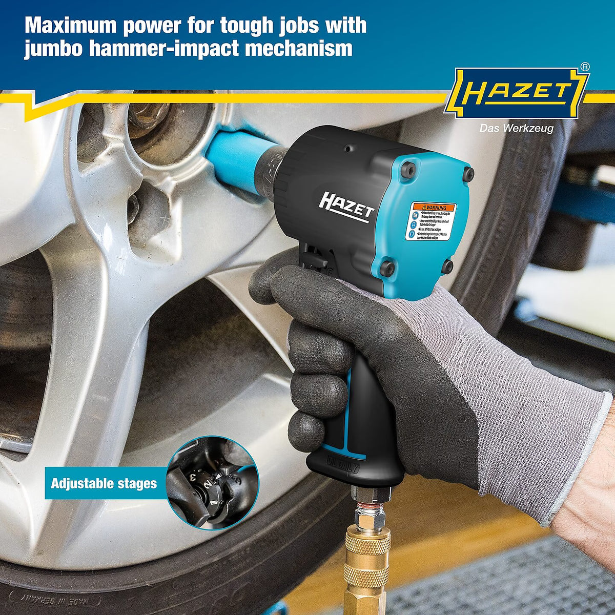 Hazet 9012M-1  1⁄2″ Impact wrench ∙ extra short ∙ 1200 Nm