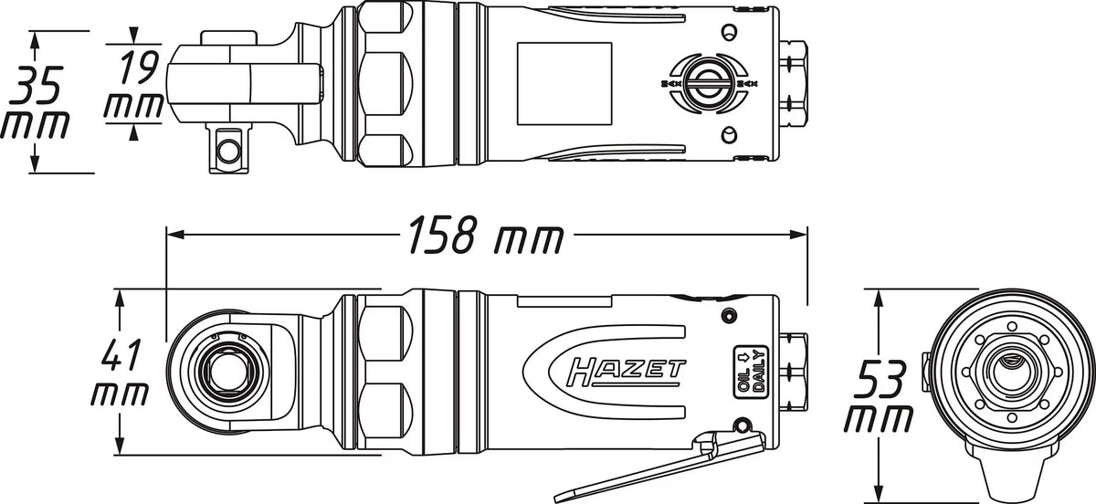 Hazet 9021SR-1  3⁄8″ Impact ratchet