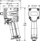 Hazet 9012M-1  1⁄2″ Impact wrench ∙ extra short ∙ 1200 Nm