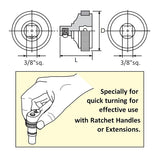 Nepros NBEC38 3/8" Ratchet Quick Spinner, Compact