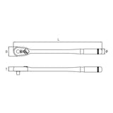 Nepros NBR490L 1/2" 90-Tooth Ratchet, Long