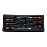 Nepros NTD306 Wooden Grip Screwdriver Set, 6 pcs