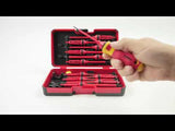 Felo 06391306 E-Smart 14 Piece Set - Slotted, Phillips, Pozidriv, Torx Tip Insulated Blades with 2 Handles