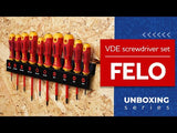 Felo 41491093 Set of screwdrivers dielectric SL/PZ/PH/Tx Ergonic on a steel stand, 10 pcs