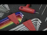 PB 3212 LH-10 Safety hex keys with ball point, set in a practical plastic holder, sizes 1.5 to 10 mm
