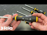 Felo 45095148 Ergonic with Striking Cap Slotted & Phillips (PH2 + PH3) Screwdriver Set, 5 Pieces