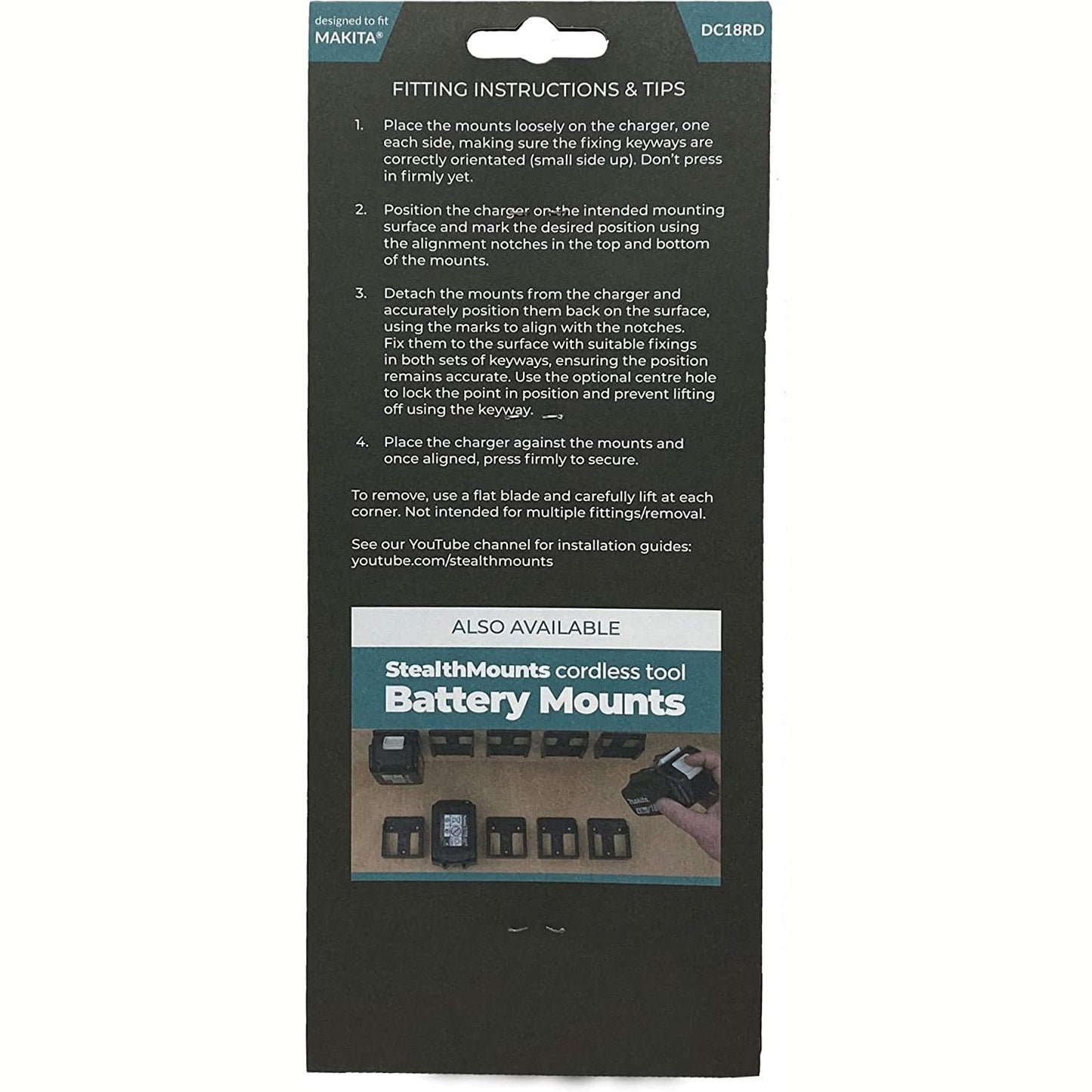 StealthMounts for Makita DC18RD Charger - Wall Mount